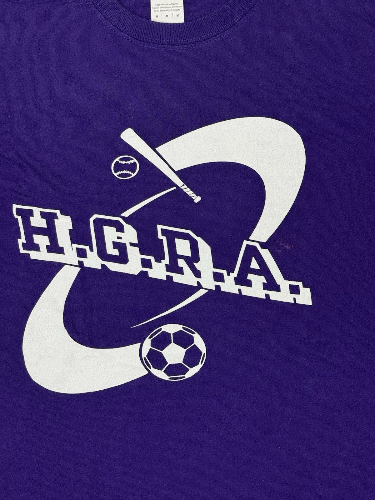 Gildan Purple American School Sports Printed HGRA Top Medium