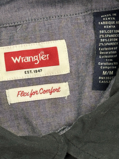 Wrangler Black Flex Comfort Short Sleeve Collared Shirt Medium