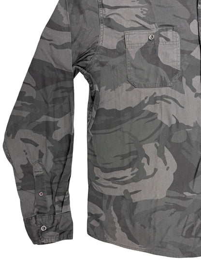 Wrangler Grey Camo Flex Comfort Denim Button Shirt XL