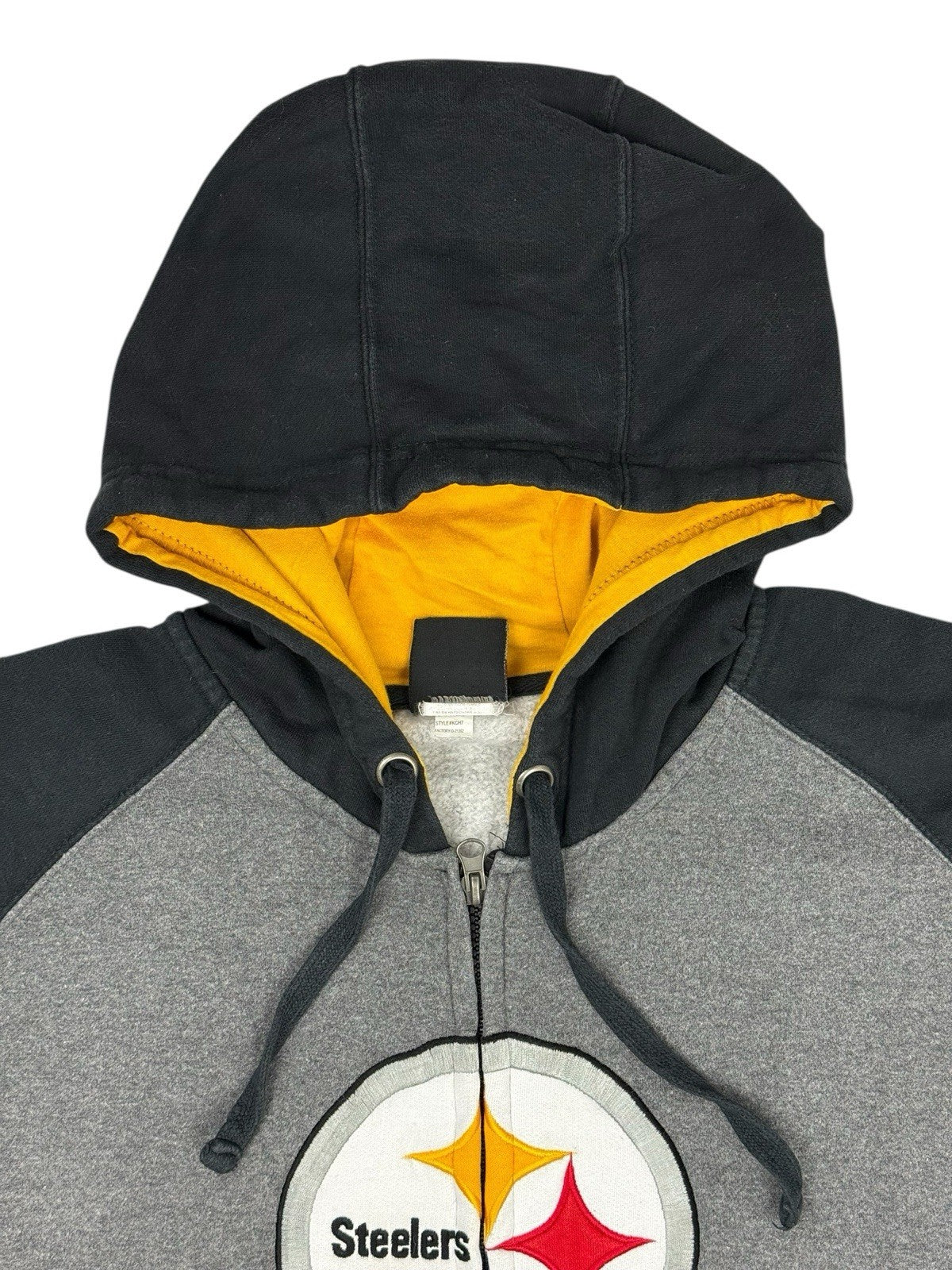 NFL Pittsburgh Steelers Retro Grey Zip Hoodie Jacket XL