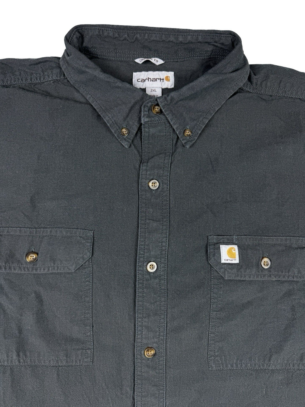 Carhartt Original Fit Black Chambray Short Sleeve Shirt 2XL