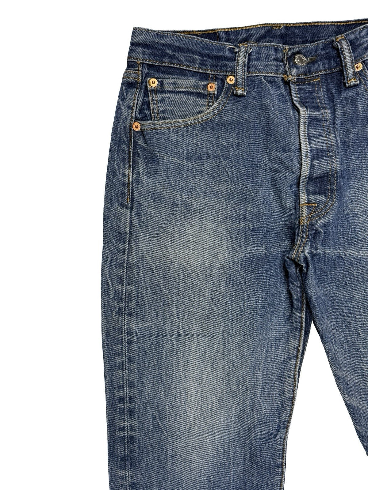 Levi's 501 Blue Denim Straight Leg Jeans Size 29W 30L