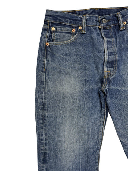 Levi's 501 Blue Denim Straight Leg Jeans Size 29W 30L