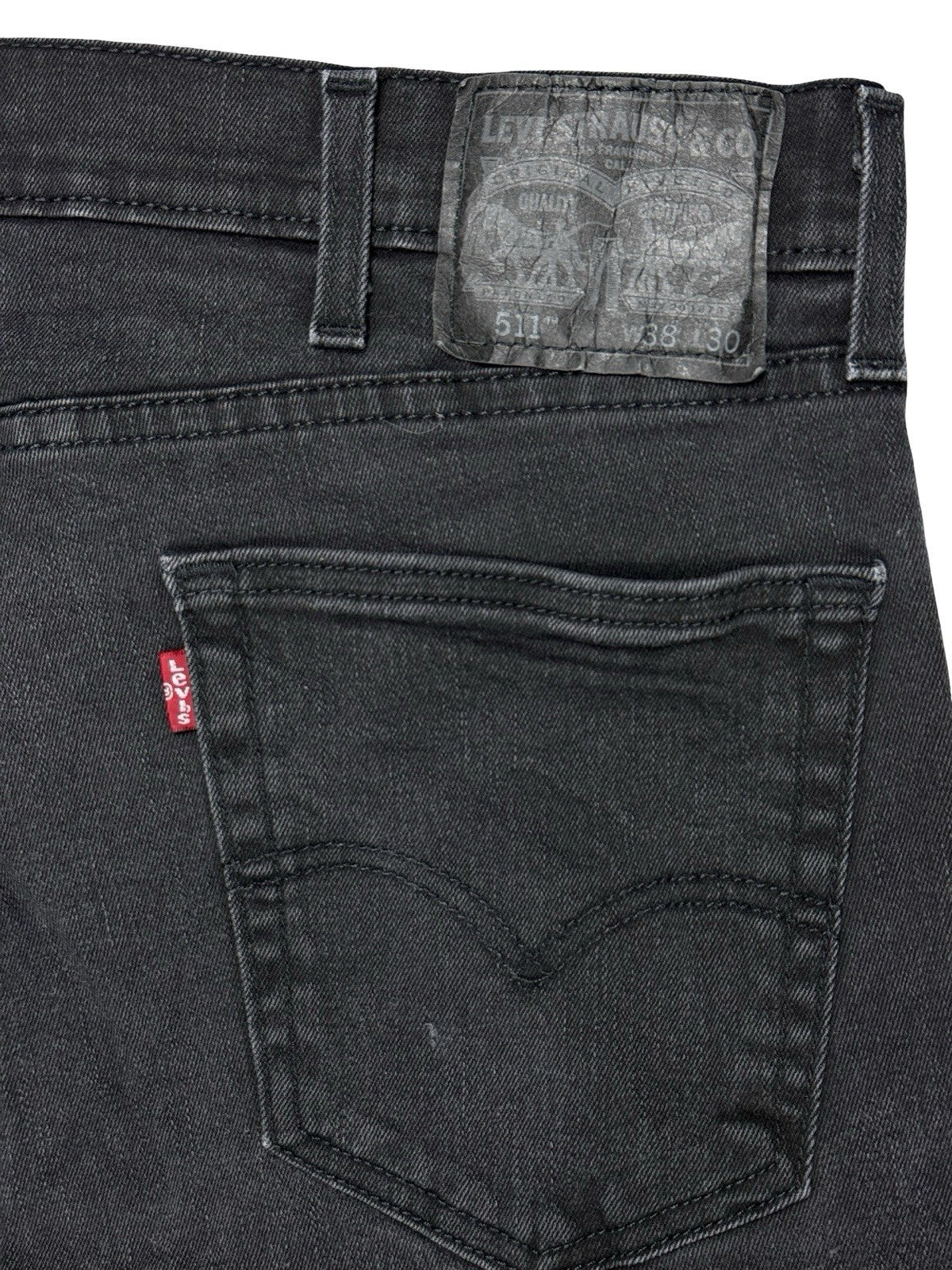 Levi's 511 Slim Fit Straight Leg Black Denim Jeans 38W 30L