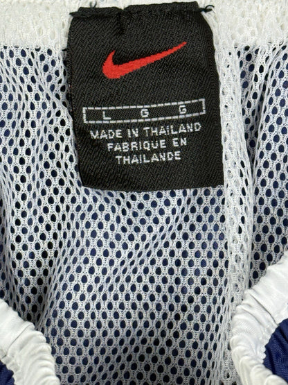 Nike Retro Y2K 00's Blue Lined Spell out Logo Swim Trunk Shorts Large