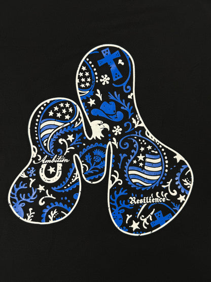Paisley Black Organic Cotton T-Shirt